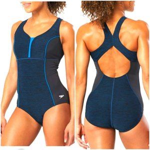 SPEEDO Texture Touchback One Piece swimsuit size 8